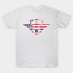 Letter R American Flag Monogram Initial T-Shirt